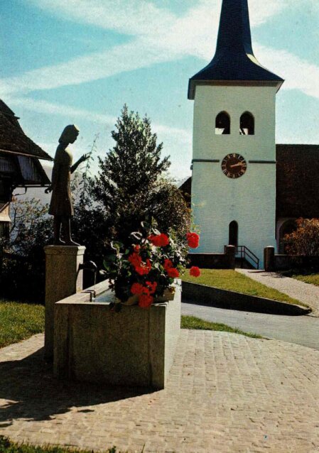 Kirche mit Vrenelibrunnen